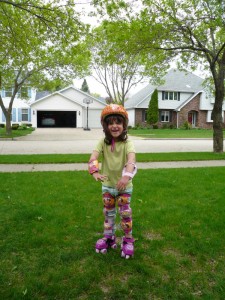 Abby Tries Out Her Roller Skates 